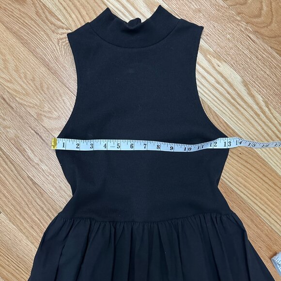 Zara Mock Neck Sleveless A-line Dress - Size MED - Black - Picture 3 of 8